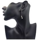 Rough Diamond Drop Earrings, April Birthstone Gemstone Earrings, Evening Dangle