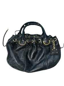 Y2K Juicy Couture Bolso de Mano de Cuero Negro Hobo Cartera Mujer Bolso de Hombro RN52002 - Imagen 1 de 9