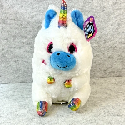 Belly Buddies Unicorn 9" Plush Nanco - Blue, White, Rainbow - NWT - Image 1 of 4