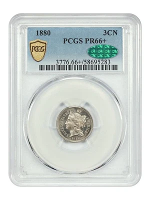 1880 3CN PCGS/CAC PR66+ - Three Cent Nickel - Image 1 of 4