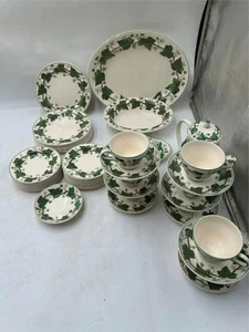 46 pcs WEDGWOOD NAPOLEON IVY PLATES, BOWLS, CREAMER, PLATTER, TEAPOT **READ** - Picture 1 of 9