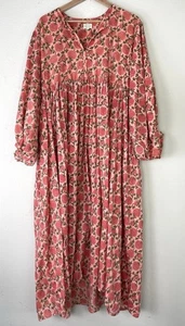 House of Sundar Maya Midikleid Safran Sonne Damen Rosa Boho Blumen XXL 2XL - Bild 1 von 6
