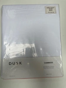 Funda nórdica individual blanca DUSK 200 hilos algodón percal 140 x 200 cm CAMBRIDGE - Imagen 1 de 6