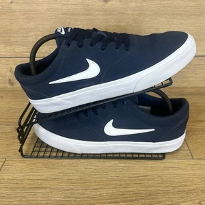 Nike SB Shoes Men’s Size UK 9 Charge Skateboarding Navy Blue Canvas Trainers - Picture 1 of 13