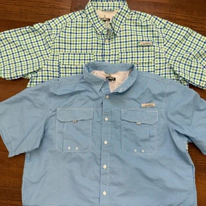2 Stück Herren 2XL Habit Angelhemd kariert belüftet Angeln Wandern Kurzarm - Bild 1 von 11