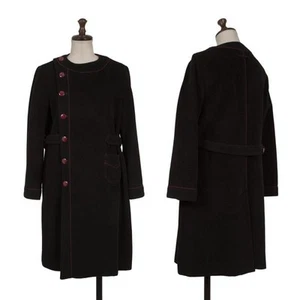 Jean Paul GAULTIER FEMME Angora Wool Piping Design Collarless Coat Size 40(K-... - Picture 1 of 12
