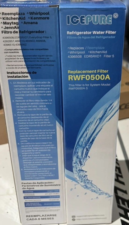 2 PACK Fit For 4396508 4396508P 4396508T Refrigerator Water Filter ICEPURE - Image 1 of 1