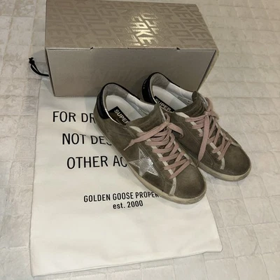 Golden Goose Super-Star Classic Suede Taupe/Silver/Dark Blue 38 GWF00101.F003179 - Image 1 of 4