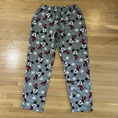 Pantalones de pijama de vacaciones Mickey Mouse, cuadros búfalo, gris Foto 1 de 4