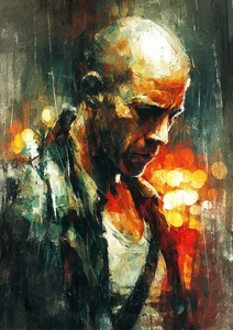 2024 DIE HARD BRUCE WILLIS 1/1 CAPOLAVORO ARTE SCHIZZO CARTA ARTISTA FIRMATA - Foto 1 di 2