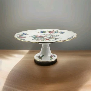 Aynsley Pembroke (Gold Trim) 10" Diameter Pedestal Cake Stand English Bone China - Picture 1 of 14