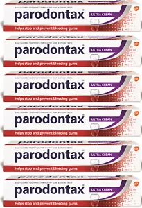 6 pastas dentales diarias con flúor PARODONTAX ULTRA LIMPIAS para encías sangrantes 75 ml - Imagen 1 de 3