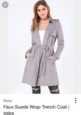 Bebe NUEVO GABARDINA DRAPEADA IMITACIÓN GAMUZA TALLA PEQUEÑA COLOR GRIS Bebe BEBE Foto 1 de 3