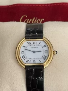 Vintage Cartier Ellipse Jumbo LM 78091 18k Manual Paris Dial Watch - Picture 1 of 5