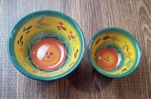 Tabletops Gallery La Province Hand Painted 6", 4.5" Fruit/Soup Bowls - Picture 1 of 9