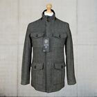 Grey Herringbone Next Wool Blend Padded Coat Size Small New With Tags £99