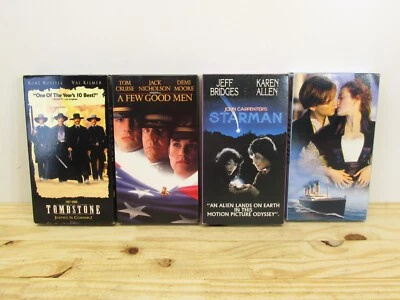 Kurt Russell Lot of 4 VHS Movies Tombstone, A Few Good Men, Starman - Imagem 1 de 4