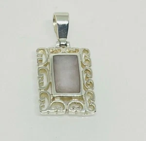 Gorgeous Sparkling Purple Mother of Pearl Pendant 925 Solid Silver #17621 - Picture 1 of 12