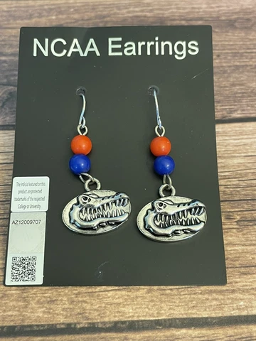 Florida Gators Silver Gator Head Charm Womens Earrings Jewelry UF NCAA Cover