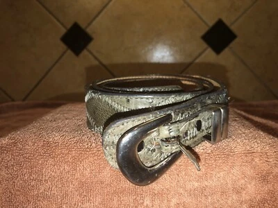 Cinturón de cuero Justin gris avestruz ENVÍO GRATUITO Foto 1 de 4