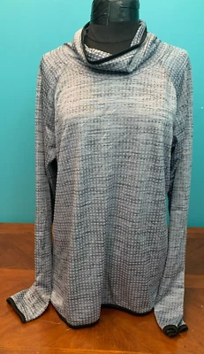 RBX Women's Lightweight Cowl Neck Fuzzy Dots Pullover - Size XL, Gray Black - Image 1 of 4