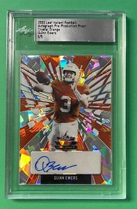 2022 LEAF VALIANT QUINN EWERS AUTO CRYSTAL ORANGE 1/1 PRE-PRODUCTION PROOF