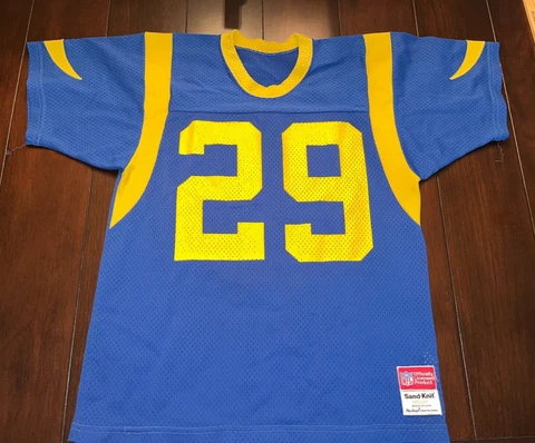Vintage 1980s Los Angeles Rams Eric Dickerson Sand Knit Jersey MacGregor Medium Cover