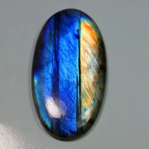 64 Kt 5X26X48 mm Labradorit Natürlicher Multi Feuer Oval Cabochon Edelstein NQ-205 - Bild 1 von 6