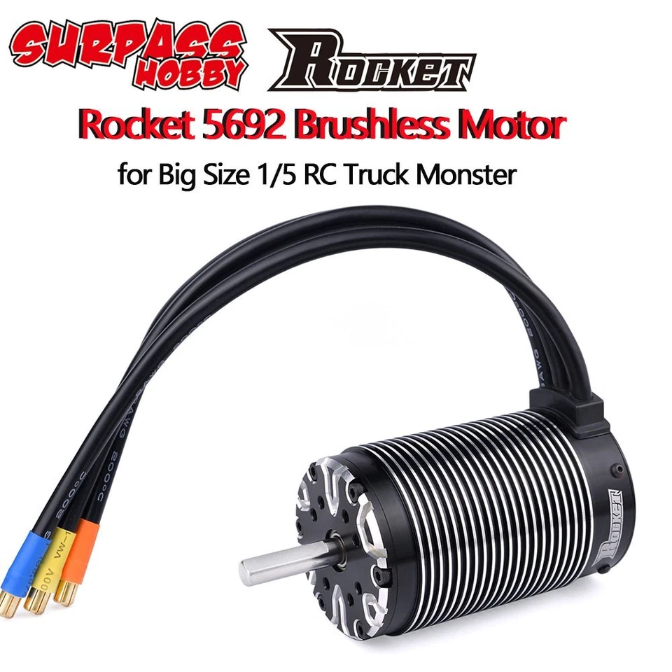 Surpass Hobby 5692 Brushless Motor 1090/980/730KV Shaft 8mm For 1/5 RC Car RTR - Image 1 of 4