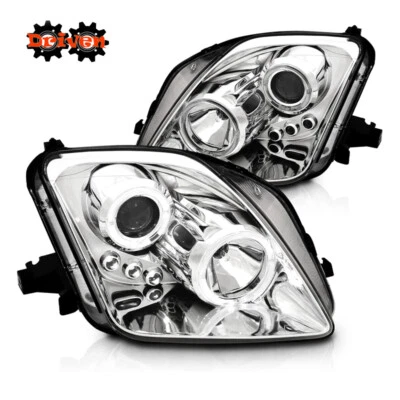For 97-01 Honda Prelude Projector Halo Chrome Housing Headlights Clear - Image 1 of 3