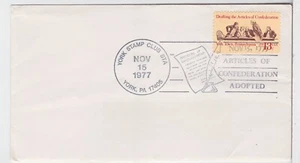 TurtlesTradingPost- York, PA 1977- Articles of Confederation Pictorial Cancel - Picture 1 of 1