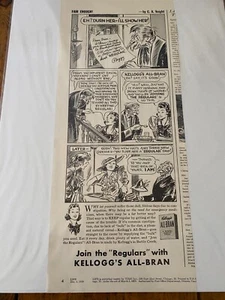 Vintage 1939 Kellogg's All Bran Join The Regulars C.A. Voight Comic Art ad - Picture 1 of 1