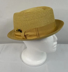 Vintage 60s/70s Biltmore Milan Men’s Fedora Hat In Mustard / Sz Medium - Picture 1 of 16