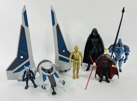 Star Wars Action Figure Lot - Clone Wars Figures, Mission Fleet and Kylo Ren Cover