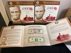 2009 150th Anniversary Currency Set $2 & $5 BEP Matched Suffix & Booklet - Picture 1 of 3
