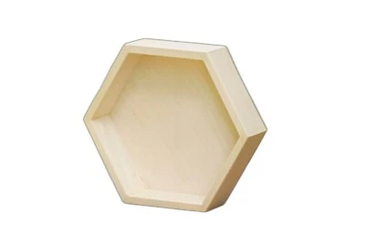 Scatola esagonale in legno, fatta a mano, per gioielli, snack e decoupage, 22 cm - Immagine 1 di 4