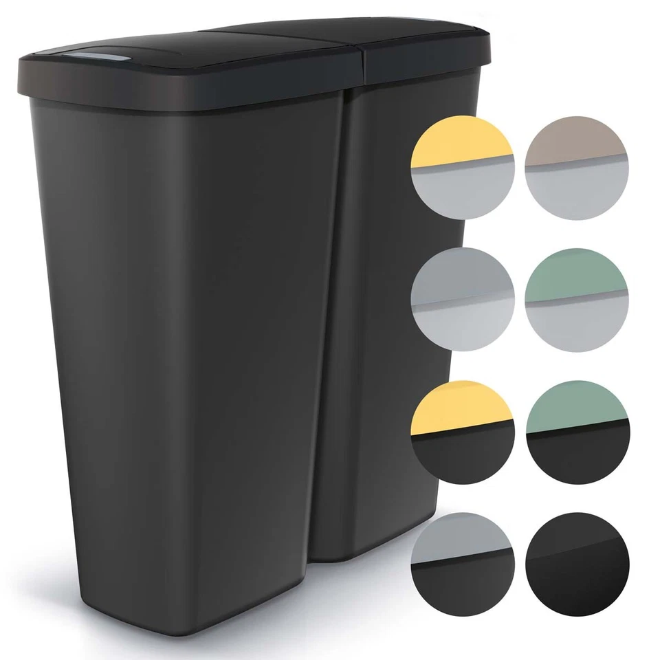 KEDEN® Mülleimer Abfalleimer 50L Küche mit Deckel Kunststoff Duo Küche Behälter - Bild 1 von 4