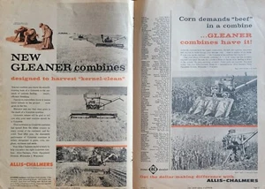 Allis-Chalmers Gleaner Mähdrescher "Kernsauber" Vintage 1962 Landwirtschaft Werbung - Bild 1 von 1