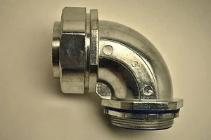 3" Die Cast 90° Liquid Tight / Seal Tight Connector W/Insulated Throat UL Listed - Picture 1 of 5