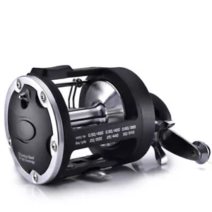 Trolling Fishing Reel Black Saltwater Sea Bait Casting Reels Left / Right Handed - Picture 1 of 20