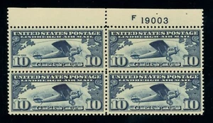 US Stamp #C10 Maps and Planes 10c - Plate Block of 4 - MNH - Picture 1 of 2