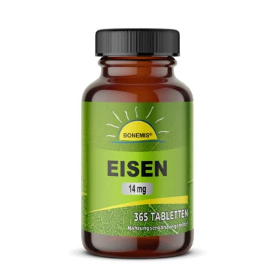 Eisen (hoch bioverfügbar), 365 vegane Tabletten ohne unerw. Zusätze, Bonemis®