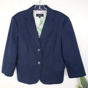 Talbots Blazer Nautical Jacket Women's size 12 Lined Crest Buttons Navy Blue - Picture 1 of 13