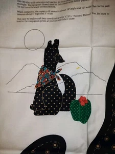 Cuscino vintage VIP Cranston Southwest Coyote & Cactus tessuto cotone pannello taglio e cucito - Foto 1 di 5