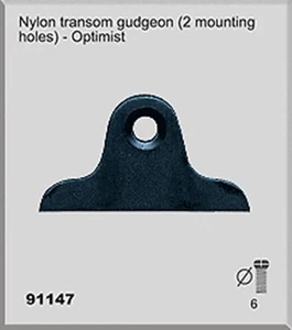 NAUTOS 91147 - NYLON TRANSOM GUDGEON - 2 MOUNTING HOLES - OPTIMIST- 2 PIECES SET - Picture 1 of 1