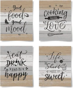 Farmhouse Kitchen Decor Funny Inspirational Wall Art Positive Quotes Poster for - Picture 1 of 12