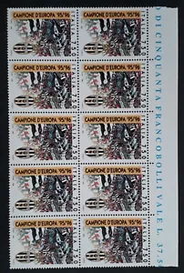 1996 Italy block of 10 European Football Champions, Juventus stamps MUH SG2390 - Picture 1 of 2