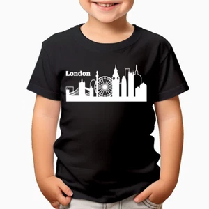 London Skyline England UK Tower Souvenir Gift Boys Girls Kids T-Shirts #TA-56 - Picture 1 of 8