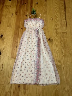 Я муза шифона цветочный бак макси платье разрез женщин SZ 7/8 новый с Ярлыками спагетти ремень - Изображение 1 из 4