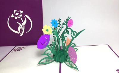 Flowers Pop Up Card. 3D Valentines Day/Mothers Day/Birthday/Thank You Card - Image 1 of 4